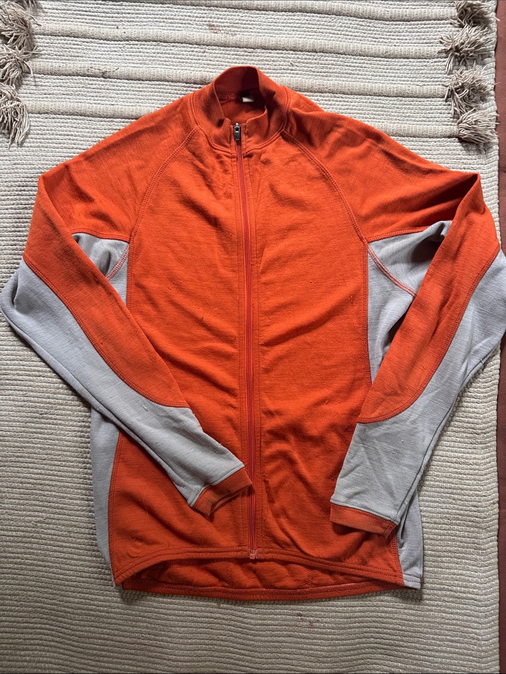 Ibex cycling jersey full zip merino wool burnt orange pockets men’s small used